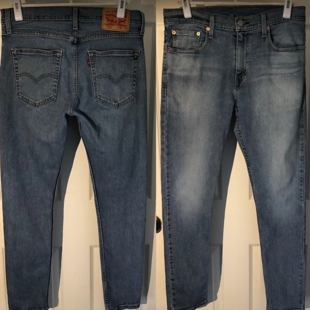 Levi's 512 Men's Denim Blue Jeans Skinny Leg